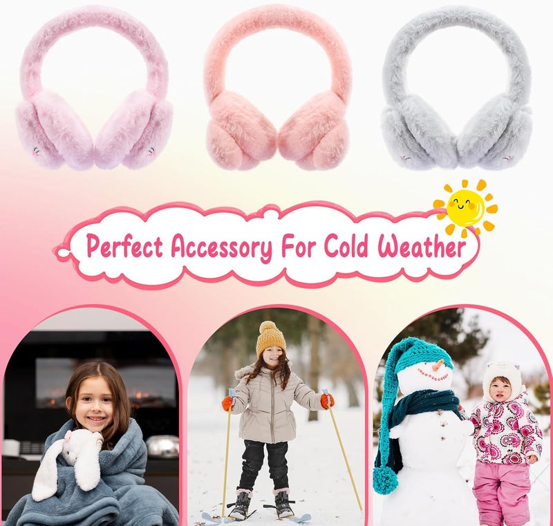 KDVOG Store Girls Ear Muffs Cute Cat Earmuffs Winter Plush Ear Warmer Outdoor Ear Covers for Kids - Image 4